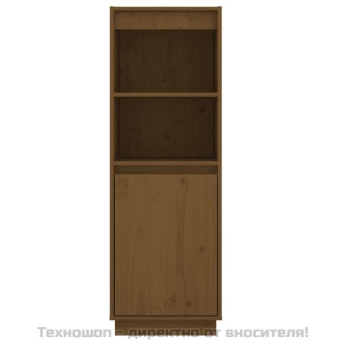 Висок шкаф, меденокафяв, 37x34x110 см, борово дърво масив