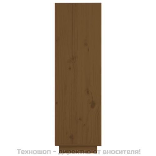 Висок шкаф, меденокафяв, 37x34x110 см, борово дърво масив