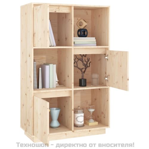 Висок шкаф, 74x35x117 см, борово дърво масив