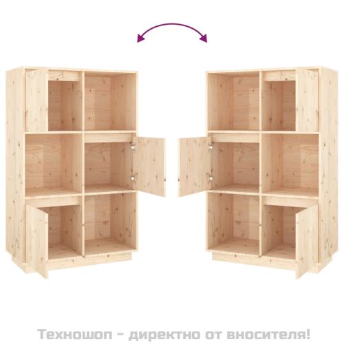 Висок шкаф, 74x35x117 см, борово дърво масив