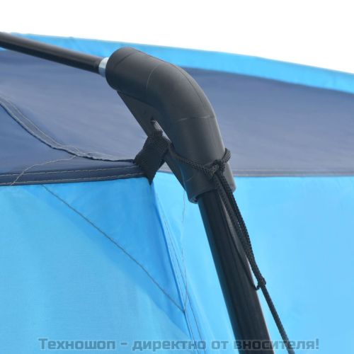 Палатка за басейн, текстил, 590x520x250 см, синя