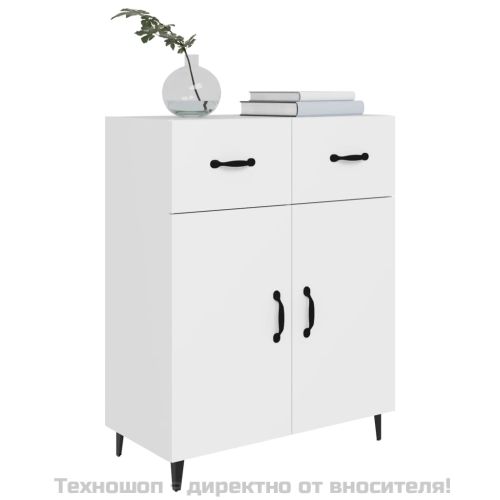 Сайдборд, бял, 69,5x34x90 см, инженерно дърво