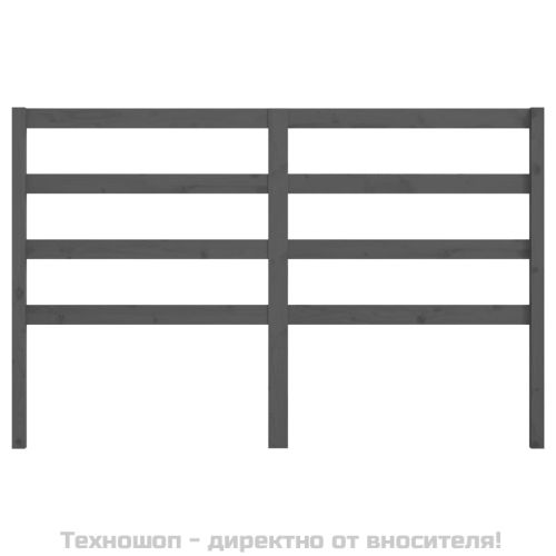 Горна табла за легло, сива, 146x4x100 см, бор масив