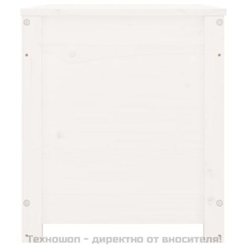 Кутия за съхранение, бяла, 80x40x45,5 см, борово дърво масив