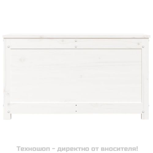 Кутия за съхранение, бяла, 80x40x45,5 см, борово дърво масив