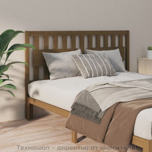 Горна табла за легло, меденокафява, 155,5x4x100 см, бор масив