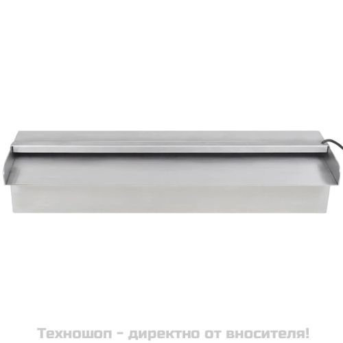 Правоъгълен фонтан за басейн, LED, неръждаема стомана, 45 см