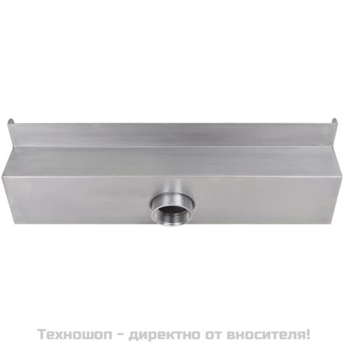 Правоъгълен фонтан за басейн, LED, неръждаема стомана, 45 см