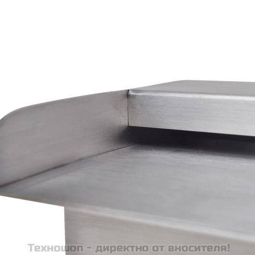 Правоъгълен фонтан за басейн, LED, неръждаема стомана, 45 см