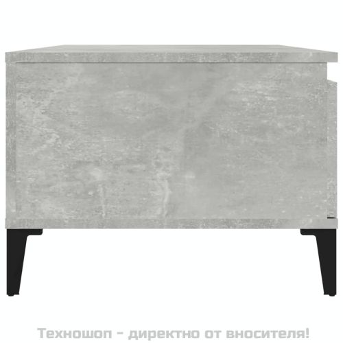 Маса за кафе, бетонно сива, 90x50x36,5 см, инженерно дърво