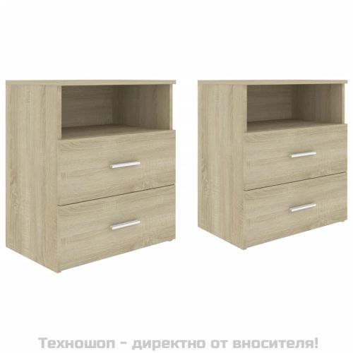 Нощни шкафчета, 2 бр, дъб сонома, 50x32x60 см