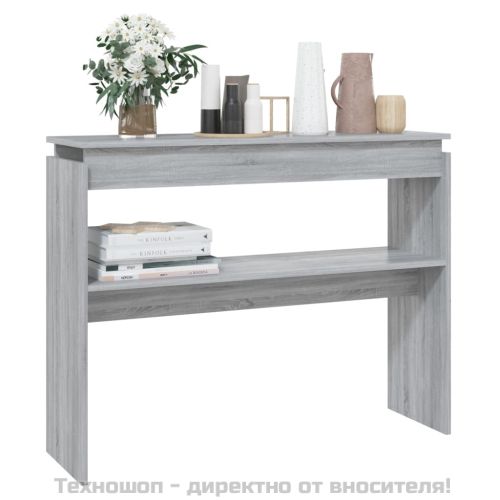 Конзолна маса, сив сонома, 102x30x80 см, инженерно дърво
