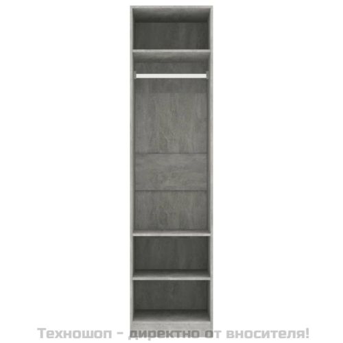 Гардероб, бетоново сив, 50x50x200 см, инженерно дърво