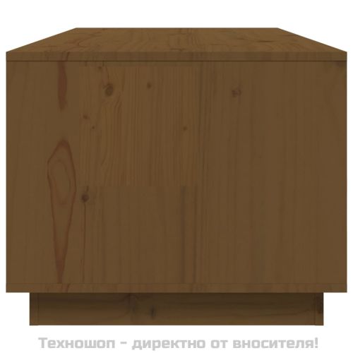 Кафе маса, меденокафява, 100x50x41 см, борово дърво масив