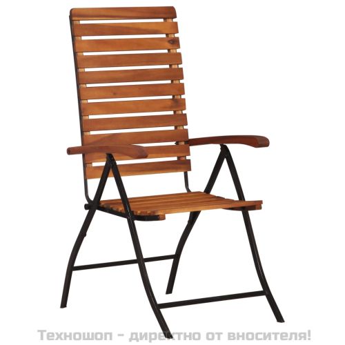 Накланящи се градински столове, 2 бр, акациево дърво масив