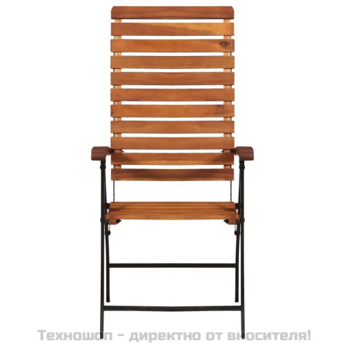 Накланящи се градински столове, 2 бр, акациево дърво масив