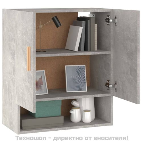 Стенен шкаф, бетонно сив, 60x31x70 см, инженерно дърво