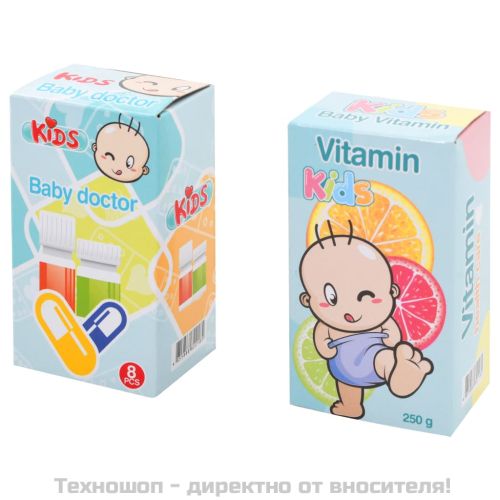 Детски лекарски комплект за игра от 15 части, 38x30x67,5 см