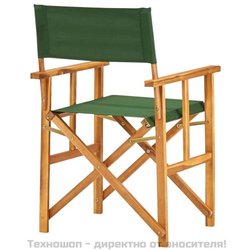 Режисьорски столове, 2 бр, акациево дърво масив, зелени