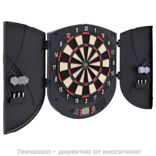 Електрическа дъска за дартс, черна, полипропилен