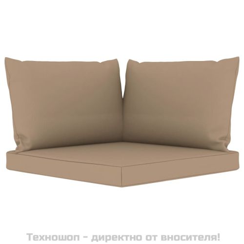 Палетни възглавници, 3 бр, таупе, Оксфорд плат