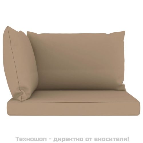 Палетни възглавници, 3 бр, таупе, Оксфорд плат