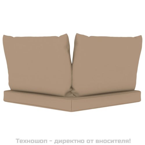 Палетни възглавници, 3 бр, таупе, Оксфорд плат