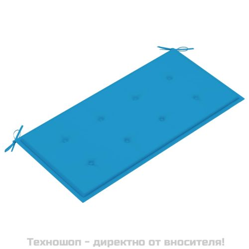 Възглавница за градинска пейка синя 100x50x3 см оксфорд плат