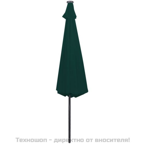 LED конзолен градински чадър 3 м зелен