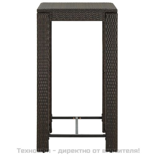 Градинска бар маса, кафява, 60,5x60,5x110,5 см, полиратан