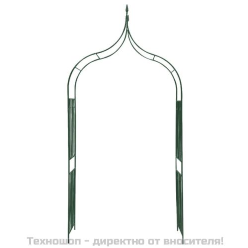 Градинска арка за увивни растения, дизайн с шипове, тъмнозелена