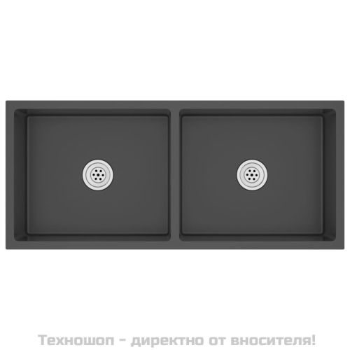 Ръчно изработена кухненска мивка, черна, неръждаема стомана