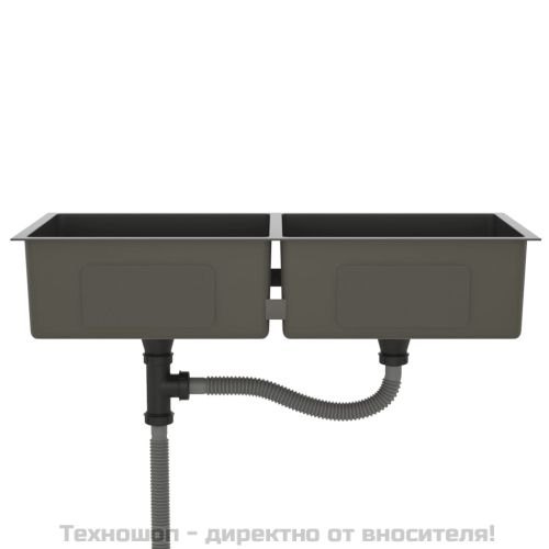 Ръчно изработена кухненска мивка, черна, неръждаема стомана