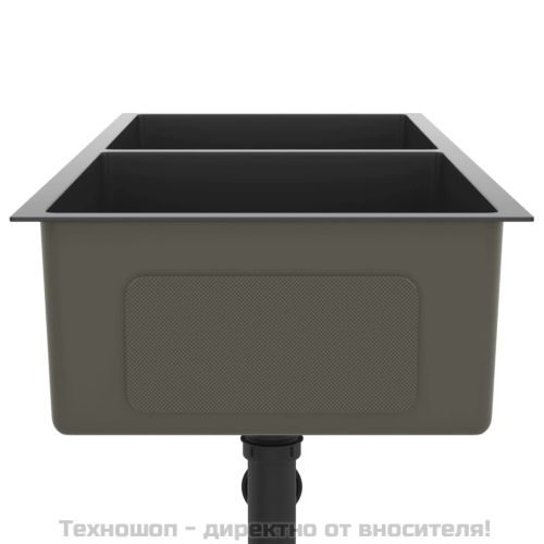 Ръчно изработена кухненска мивка, черна, неръждаема стомана