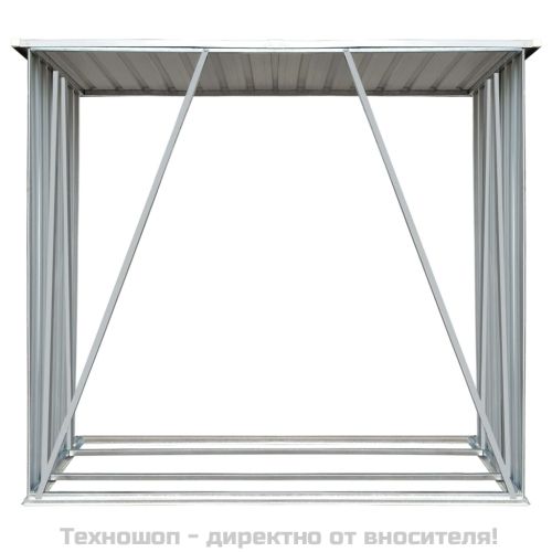 Навес за дърва, поцинкована стомана, 163x83x154 см, зелен