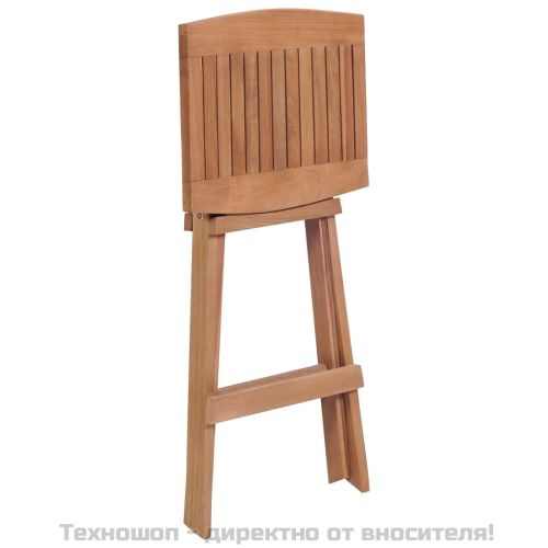 Сгъваеми бар столове, 4 бр, тиково дърво масив