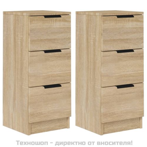 Сайдборди, 2 бр, дъб сонома, 30x30x70 см, инженерно дърво