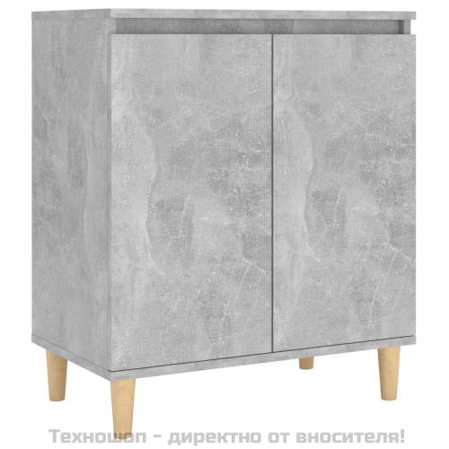 Бюфет крака дърво масив бетонно сив 60x35x70 см инженерно дърво
