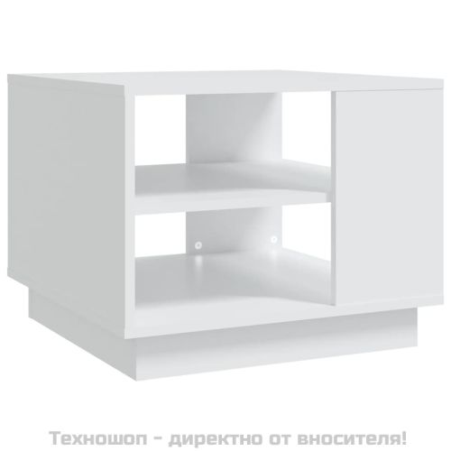 Кафе маса, бяла, 55x55x43 см, инженерно дърво