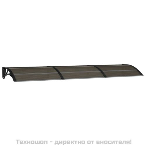 Навес за врата, черен, 300x75 см, поликарбонат