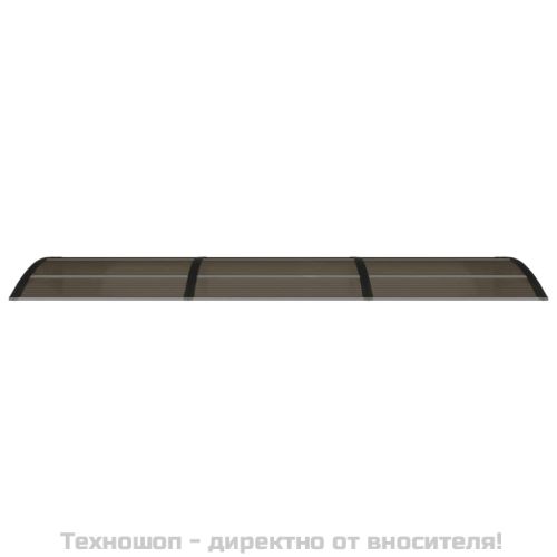 Навес за врата, черен, 300x75 см, поликарбонат