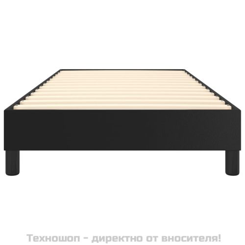 Рамка за легло с пружини черна 100x200 см изкуствена кожа