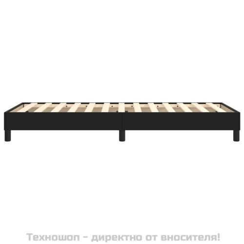 Рамка за легло с пружини черна 100x200 см изкуствена кожа
