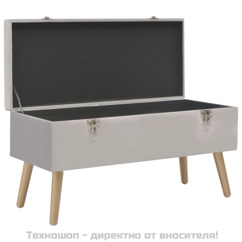 Пейка с отделение за съхранение, 80 см, сиво кадифе
