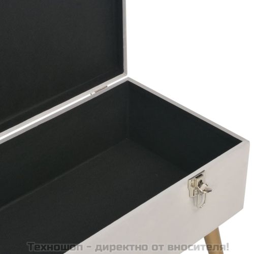 Пейка с отделение за съхранение, 80 см, сиво кадифе