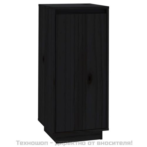 Шкаф за обувки, черен, 35x35x80 см, бор масив