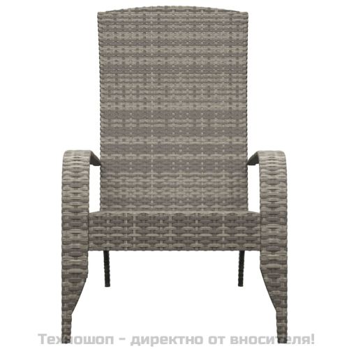 Градински стол Адирондак, сив, полиратан