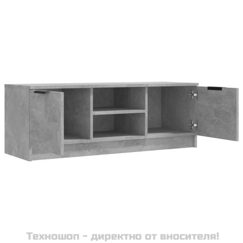 ТВ шкаф, бетонно сиво, 102x35x36,5 см, инженерно дърво