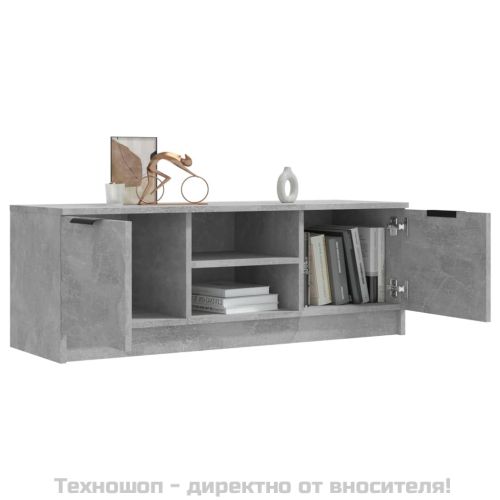 ТВ шкаф, бетонно сиво, 102x35x36,5 см, инженерно дърво
