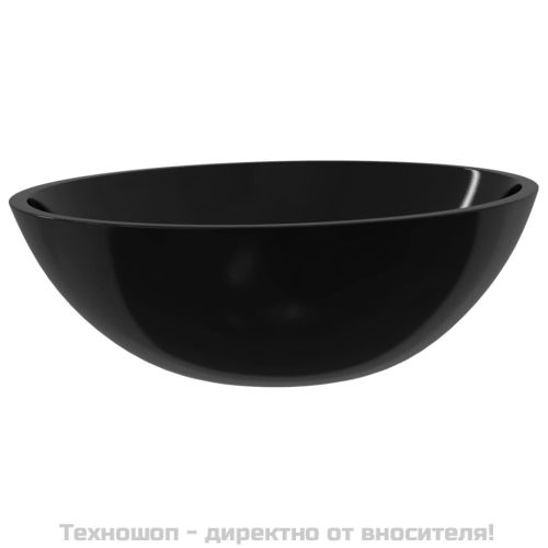 Стъклена мивка 50x37x14 см черна